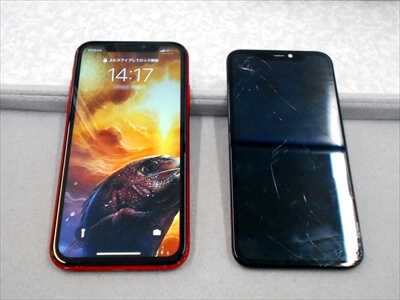 岡山県浅口郡からお越し頂きました！iPhone(アイフォン)11液晶ガラスパネル交換修理！＆ガラスコーティング！　iPhoneをよく落とされるそうで、段々と基板に影響が出始めているようでした～(^_^;)(汗)