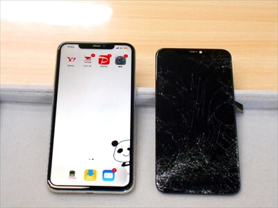 岡山県都窪郡からお越し頂きました！iPhone(アイフォン)11ProMax液晶ガラスパネル交換修理！ iPhoneを落とされてから段々とガラスの割れが拡がって行き、バキフォン状態になったとの事です～(+_+;)(汗)
