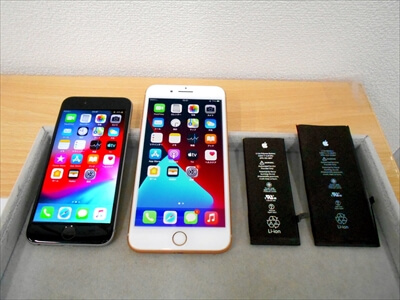 岡山県倉敷市からお越し頂きました！iPhone(アイフォン)6＆iPhone8Plusバッテリー交換修理！　お友達に当店をご紹介して頂き、お二人でiPhoneバッテリーの交換修理にお越し頂きました！ありがとうございます！ヾ(≧▽≦)ノ