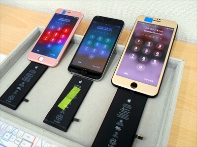 岡山県倉敷市からお越し頂きました！iPhone(アイフォン)6S×２台＆iPhone7バッテリー交換修理！　バッテリーが著しく劣化した３台のiPhone！サクッと短時間でお安く、全てのiPhoneが復活致しました！(^o^)v