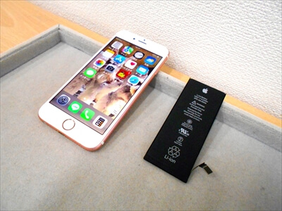 岡山県小田郡からお越し頂きました！iPhone(アイフォン)6Sバッテリー交換修理！　iPhoneバッテリーが著しく劣化していたようで、バッテリー交換を行うと大変安心されたご様子でした！(^o^)v