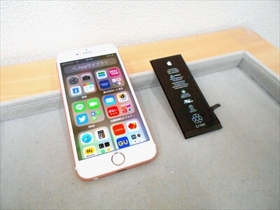 岡山県倉敷市からお越し頂きました！iPhone(アイフォン)6Sバッテリー交換修理！　当店のバッテリー交換修理で、お気に入りのiPhoneが復活して大変お喜び頂きました！(#^▽^#)v