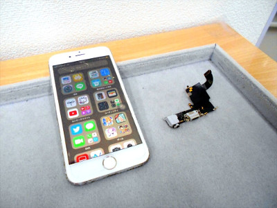 岡山県倉敷市からお越し頂きました！iPhone(アイフォン)6Sドックコネクタ交換修理！　２回目のご来店！今回は、充電しにくくなってきたiPhoneのドックコネクタ交換修理を行って頂きました！(^▽^)o