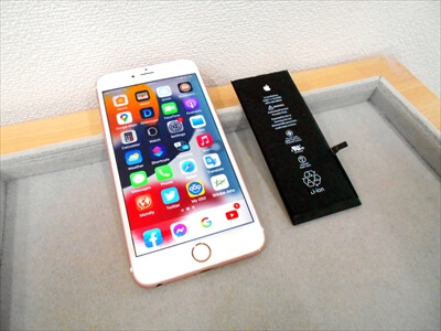 岡山県倉敷市からお越し頂きました！iPhone(アイフォン)6SPlusバッテリー交換修理！　当店のiPhone修理は地域最安値の修理価格を更新中で、多くの皆さまへご来店を頂いています！(^▽^)o