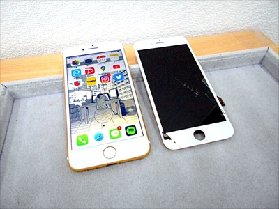 岡山県倉敷市からお越し頂きました！iPhone(アイフォン)7液晶ガラスパネル交換修理！　iPhoneを落とされて酷く破損してしまい、リンゴループ～(汗) できる限り最良の状態になるよう修理をさせて頂きました！(^o^)v