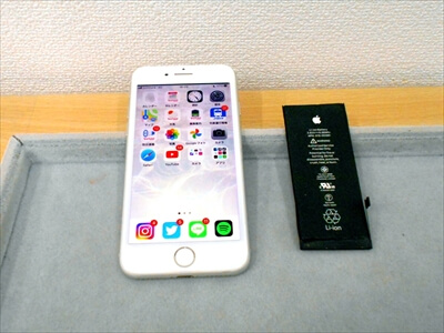 岡山県総社市からお越し頂きました！iPhone(アイフォン)8バッテリー交換修理！　バッテリーが著しく劣化したiPhoneも、お買い物の間に元気なiPhoneに大復活し、大変お喜び頂きました！(^o^)/