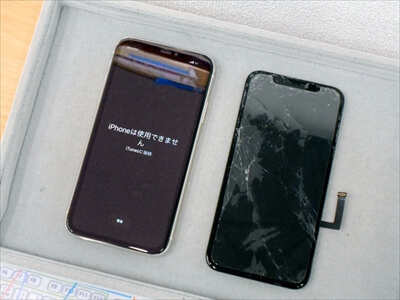 岡山県倉敷市からお越し頂きました！iPhone(アイフォン)11液晶ガラスパネル交換修理！　iPhoneが破損したまま使われていたら、画面が点かなくなってしまったそうです～(+_+;)(汗)